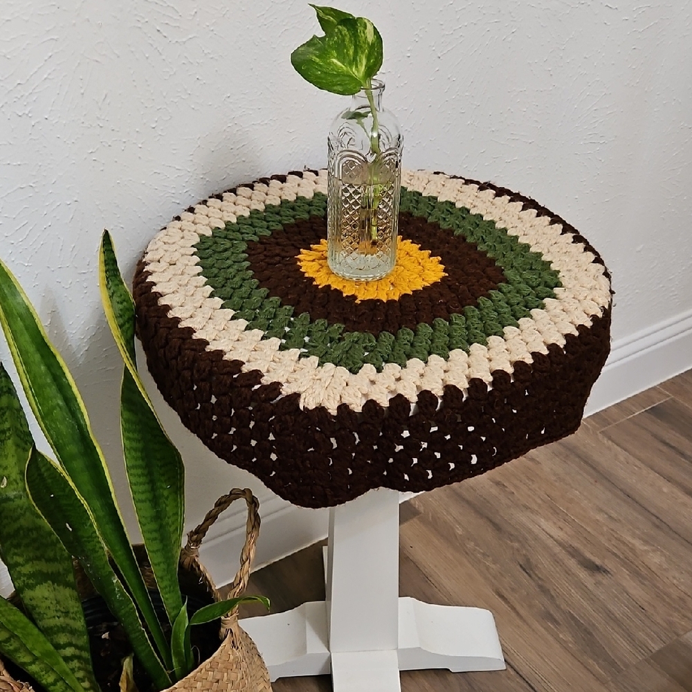 Vintage Handmade Crochet 23" Round Doily Decor